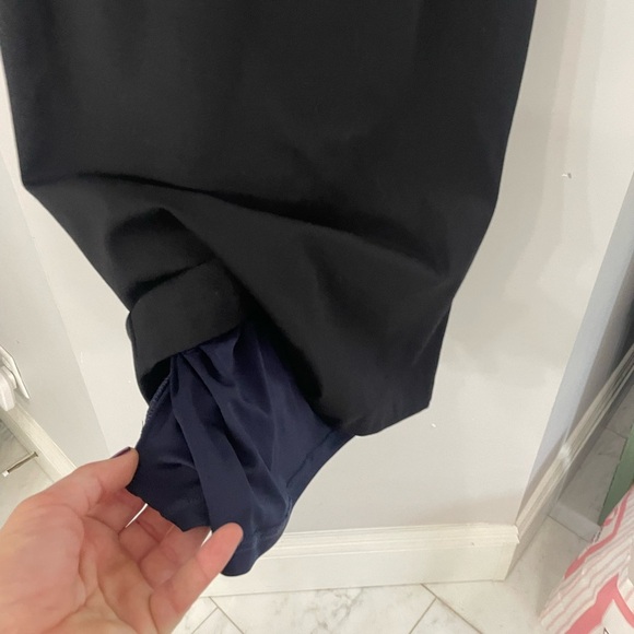 Boden, size 10, women’s black midi fitted lined pencil dress with white piping - Picture 4 of 10